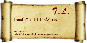 Tamás Liliána névjegykártya