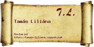 Tamás Liliána névjegykártya